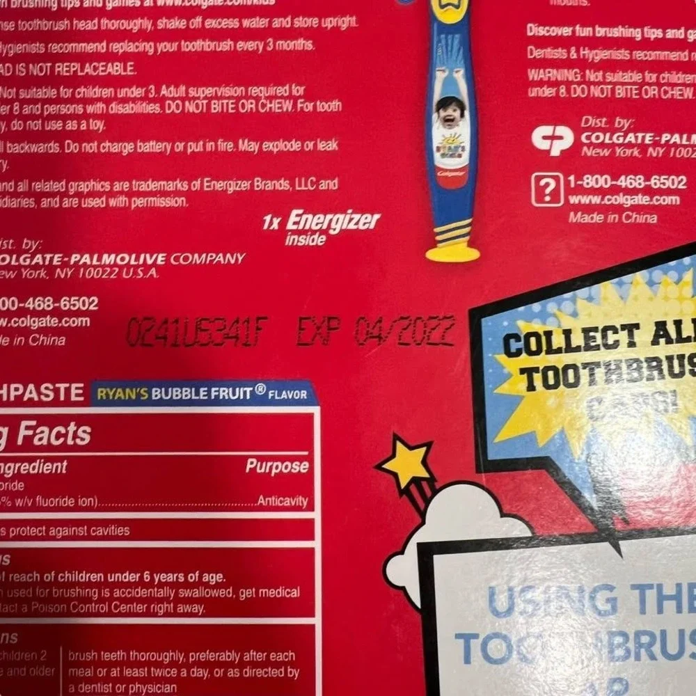Ryan's World Gift Set Colgate Healthy Teeth Set & Mini-Backpack NEW Expired Past